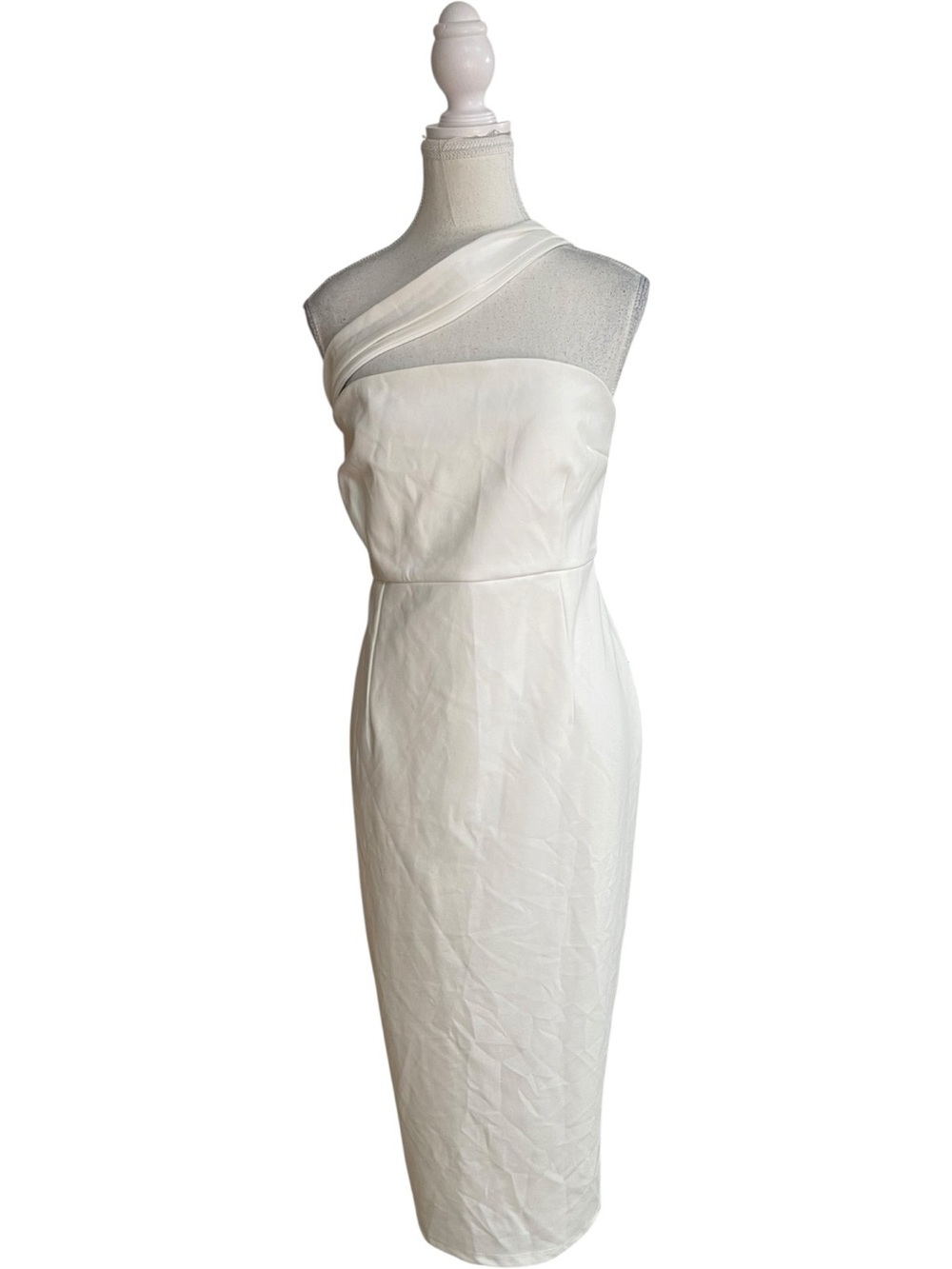 Lulus Hold Your Attention One-Shoulder Sleeveless Midi Dress Ivory